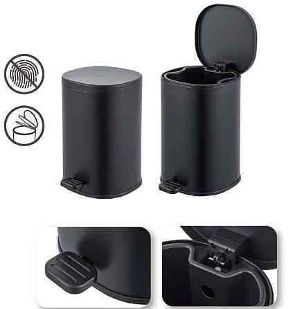 Овальное мусорное ведро с плавным закрытием Zerix Prime-TC0105 черное 5 л (ZX5902) Харьков