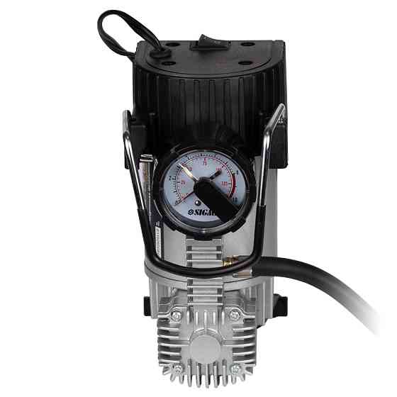 Компрессор автомобильный автостоп 12В 180Вт 15А 35л/мин 10бар сумка переходник на клеммы SIGMA (6170251) Ровно