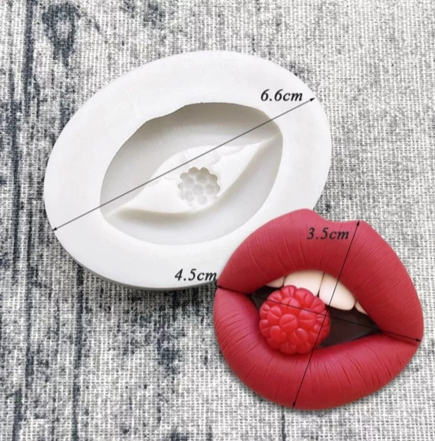 Молд силиконовый Губы 66 на 45 мм серый Киев - изображение 2