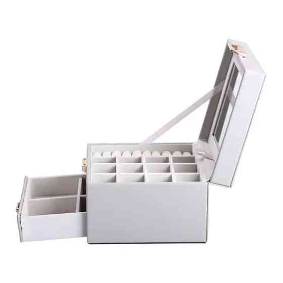 Двоярусна шкатулка для прикрас з еко-шкіри Київ