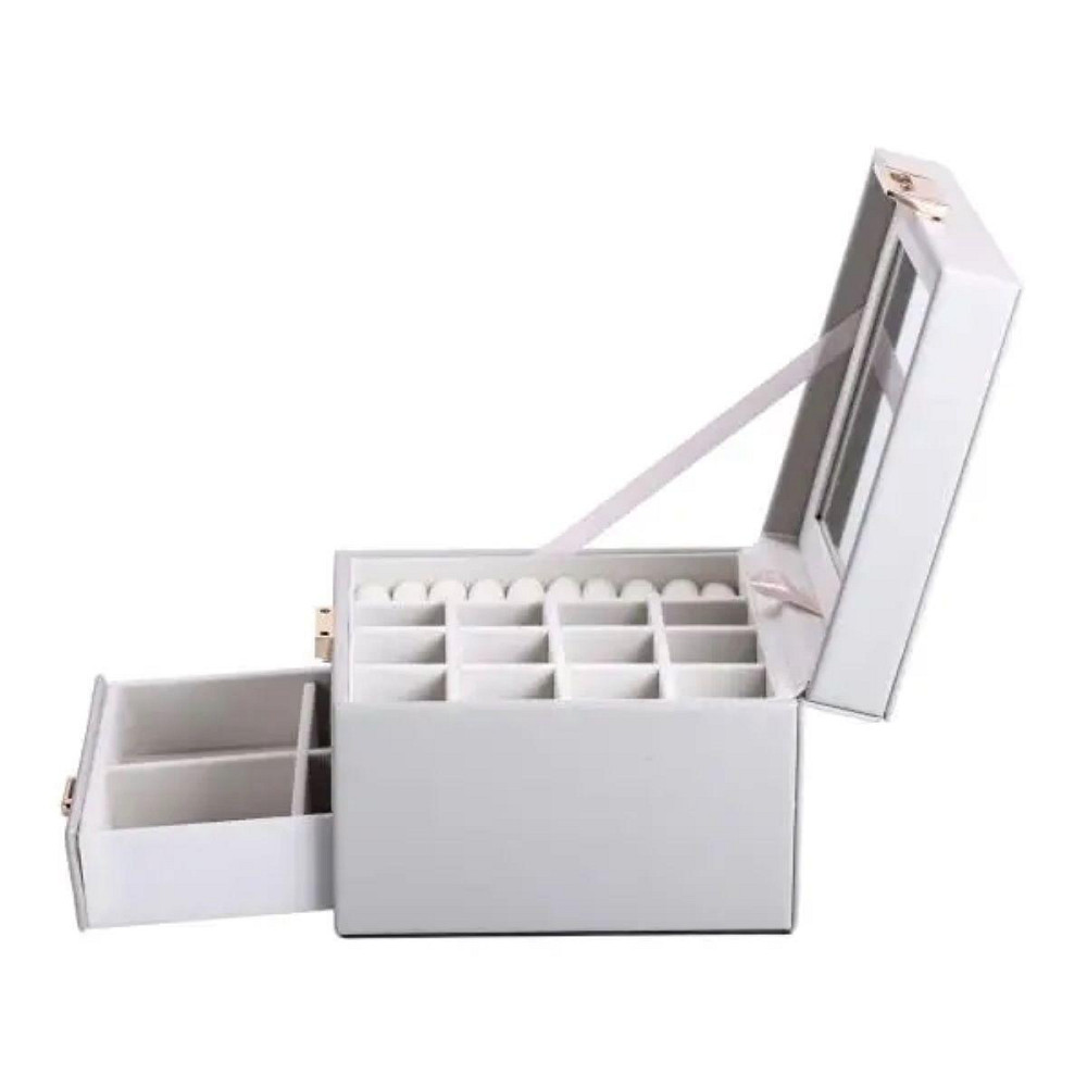 Двоярусна шкатулка для прикрас з еко-шкіри Київ - фото 3