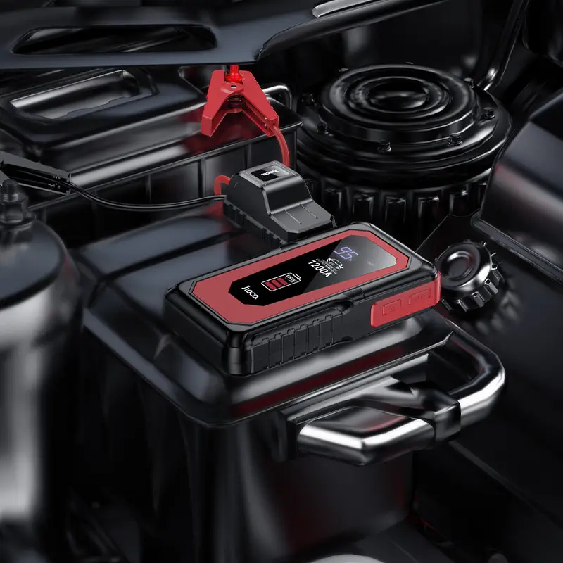 Пускозарядное устройство Hoco QS3 10000mAh (повербанк и фонарик) Черный Винница - изображение 8