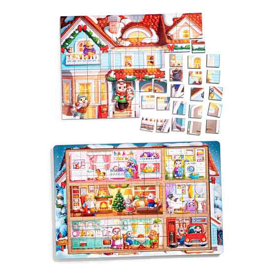 Пазл дитячий дерев'яний "Котячий будинок" (ПСД249) PSD249, 176 елементів Вінниця