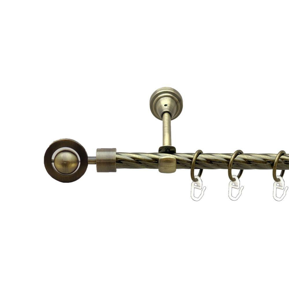 Карниз Orvit Пополо металевий однорядний відкритий скручена труба кільце металеве Антик 16 мм 300 см (00-00022360) Львів - фото 1