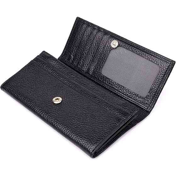 Класичний жіночий гаманець з натуральної шкіри CANPELLINI 20872_1 Чорний Київ