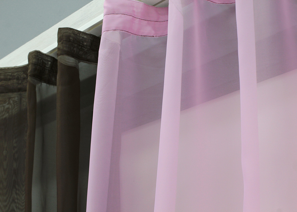 Кухонные шторы VR-Textil № 017к комбинированные с подвязками венге с розовым 265х170 см (52-1024) Киев - изображение 5