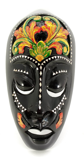 Маска настенная деревянная с перламутром Киев - изображение 1