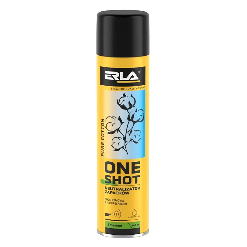 Нейтрализатор запаха и освежитель воздуха Erla One Shot Чистый хлопок, 600мл Львов - изображение 1