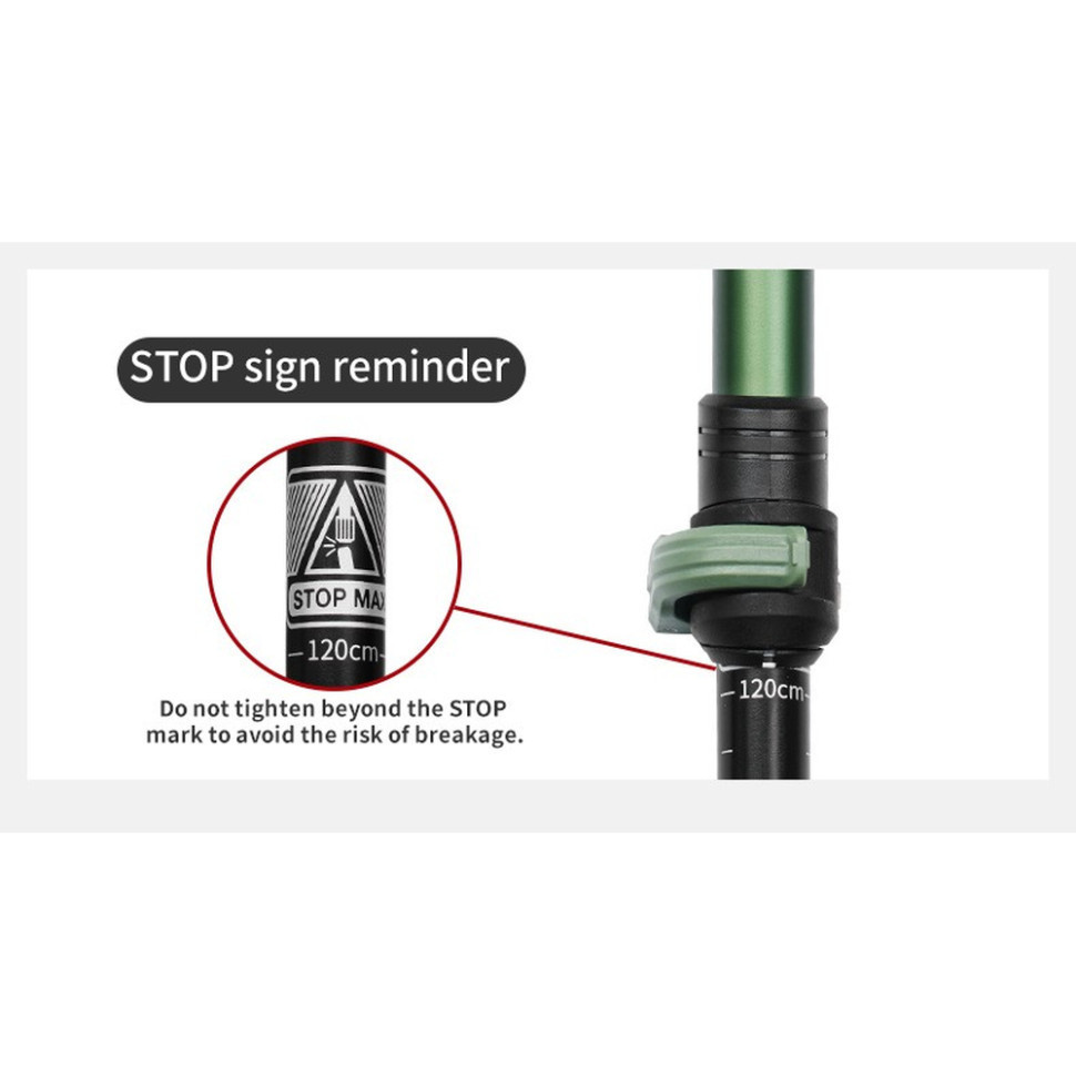 Трекінгова палиця 3-сек. Naturehike CNK2550DS010, 55-120 см, алюміній, зелена Київ - фото 4