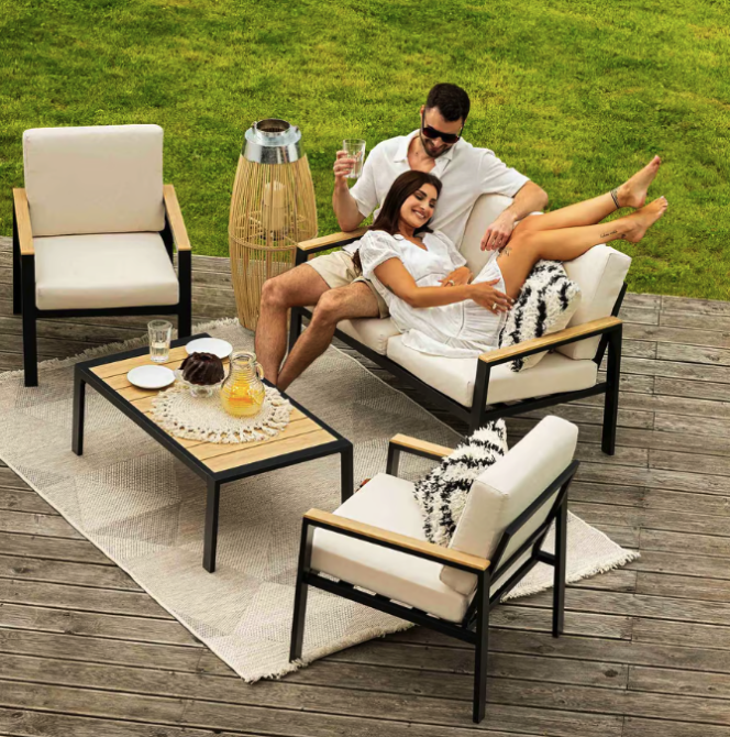 Комплект садових меблів Di Volio Merano чорний/бежевий Киев - изображение 1