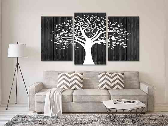 Модульна картина у вітальню/ спальню Біле дерево Art-553_3 70x130 см Київ