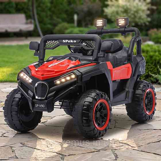 Детский электромобиль багги Spoko SP-V90 Красный двухместный с пультом управления 12V для детей 2-8 лет Мостиска