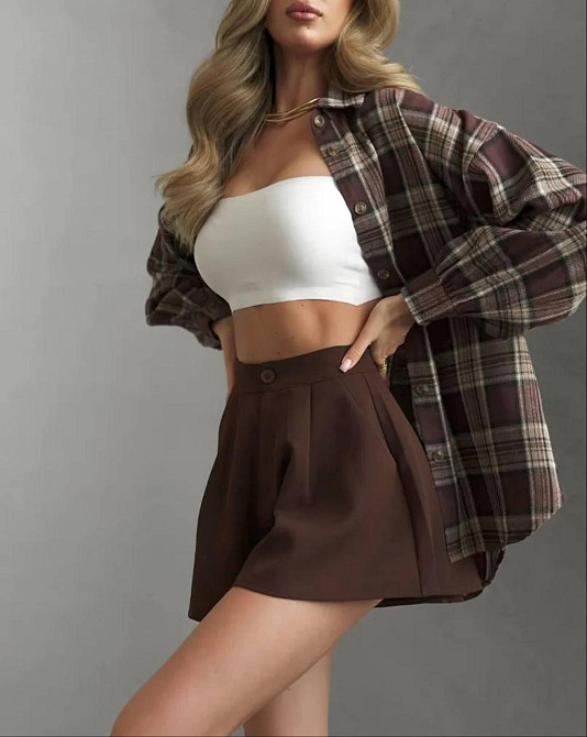 Женские повседневные классические шорты костюмка Шоколад, XS-S Одесса - изображение 7