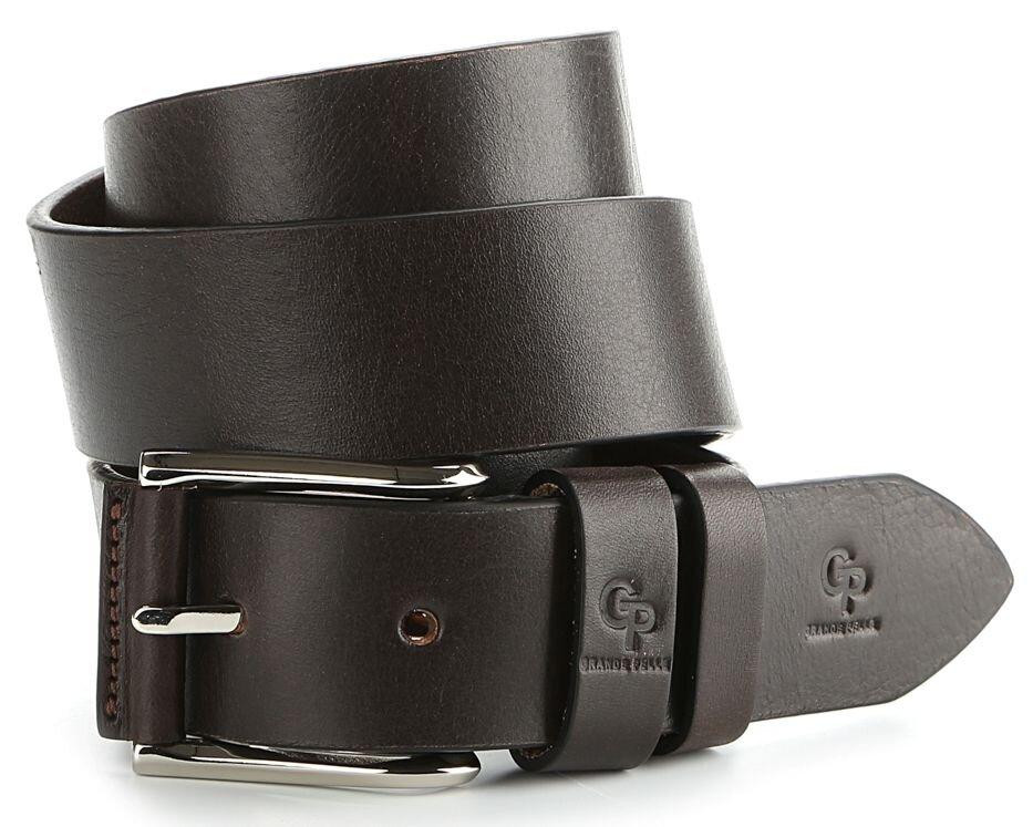 Ексклюзивний чоловічий джинсовий ремінь з натуральної шкіри GRANDE PELLE 00910 Коричневий Київ - фото 1