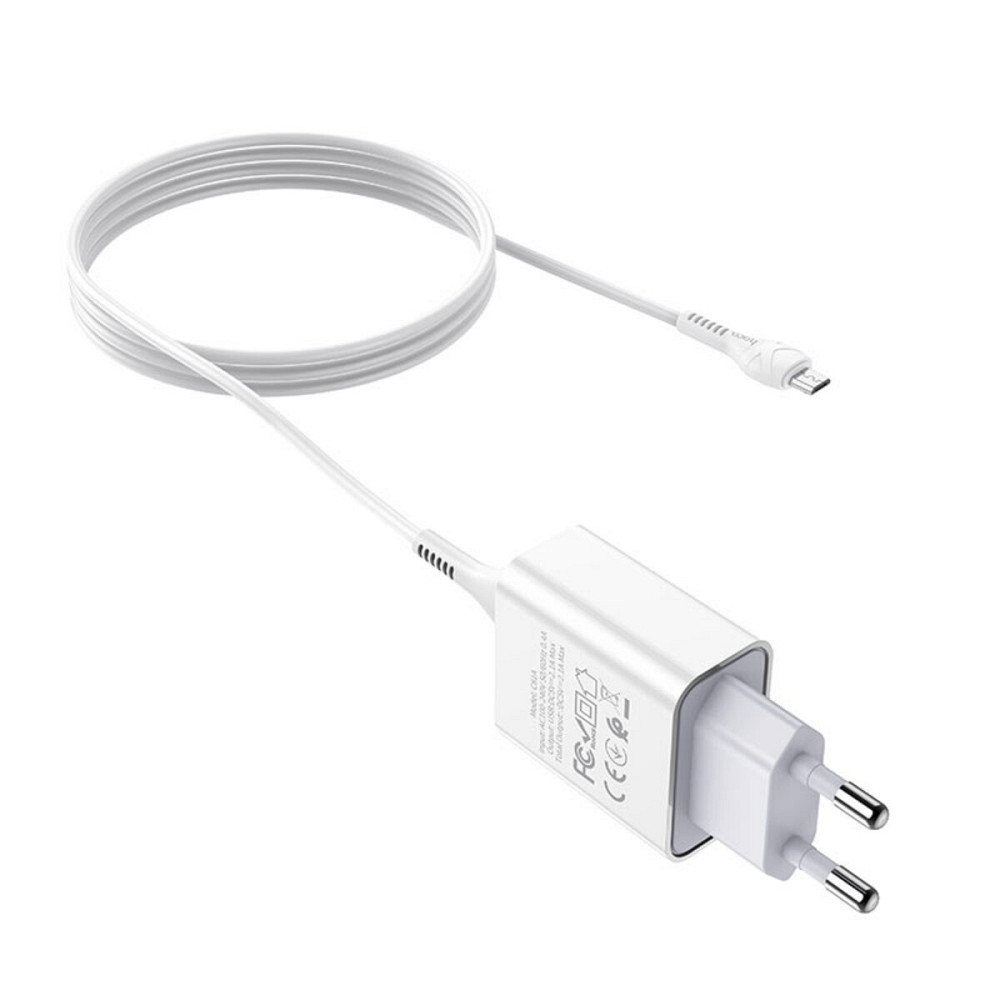 Мережевий зарядний пристрій HOCO C81A Asombroso single port charger set(Micro) White Київ - фото 5