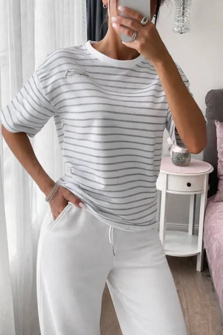 Женский хлопковый комплект (футболка + брюки) повседневная комфортная базовая одежда Одесса - изображение 18