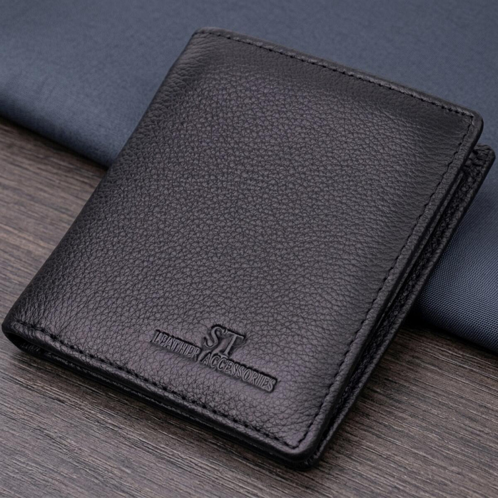 Женский кошелек в классическом черном цвете из натуральной кожи ST Leather 19466 Черный Киев - изображение 11
