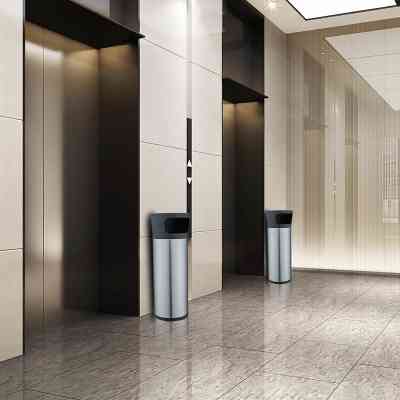 Контейнер для сміття JAH круглий з попільничкою Срібний металік 20 л (6330) Вінниця