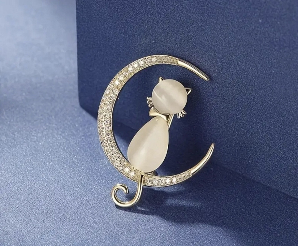 Брошка "Котик на місяці" Сміла - фото 6