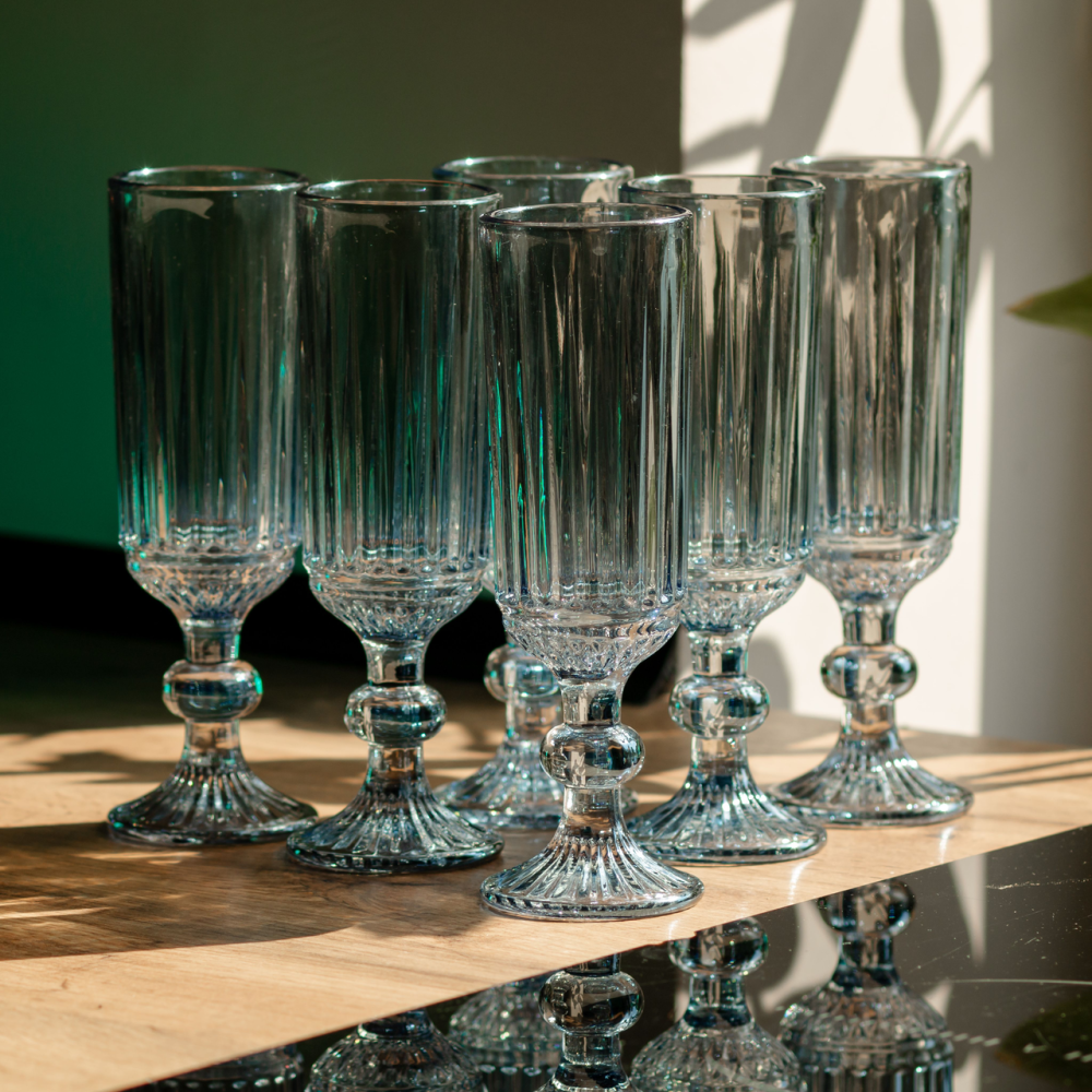 Yiwu Набір келихів для шампанського 6 штук 160 (мл) Блакитний HP-19-67 Київ - фото 5