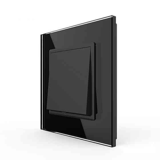 Одноклавішний перехресний вимикач Livolo чорний скло (VL-C7FCMM10A-2BP) Коломыя