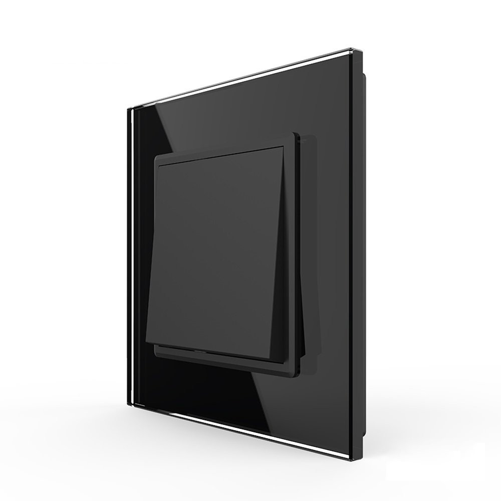 Одноклавішний перехресний вимикач Livolo чорний скло (VL-C7FCMM10A-2BP) Коломыя - изображение 4