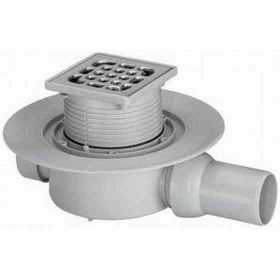 Трап для ванної VIEGA ф50 з сифоном, нержавіюча решiтка 100х100, гориз. 557119 (000001703) Київ