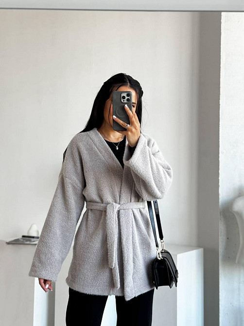 Жіночий теплий модний кардиган альпака Молочний, 42/44 Одеса - фото 1