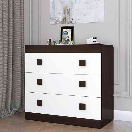 Комод Эверест на 3 ящика Соната-1 80х38х75 венге темный + белый (DTM-2046) Днепр