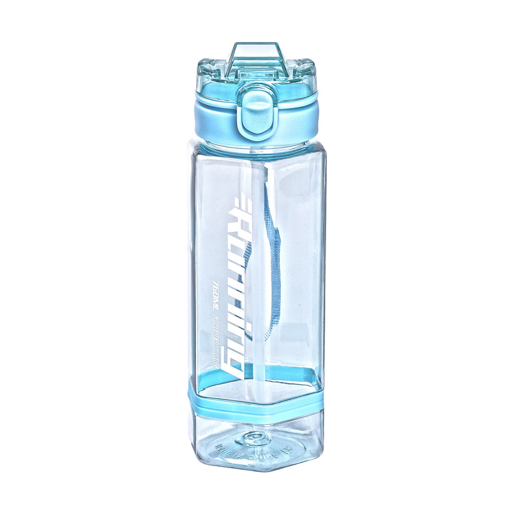 Yiwu Пляшка для води 760 мл з трубочкою та наліпками блакитна HP-14-48LBL Киев - изображение 2