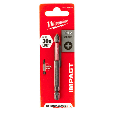 Набор бит Milwaukee SHOCKWAVE, PH2, 90мм 1шт (4932430856) Винница - изображение 5