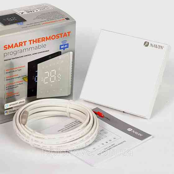 Терморегулятор для теплої підлоги WT410 W-16A з Wi-Fi, білий із зовнішнім датчиком температури Чернівці