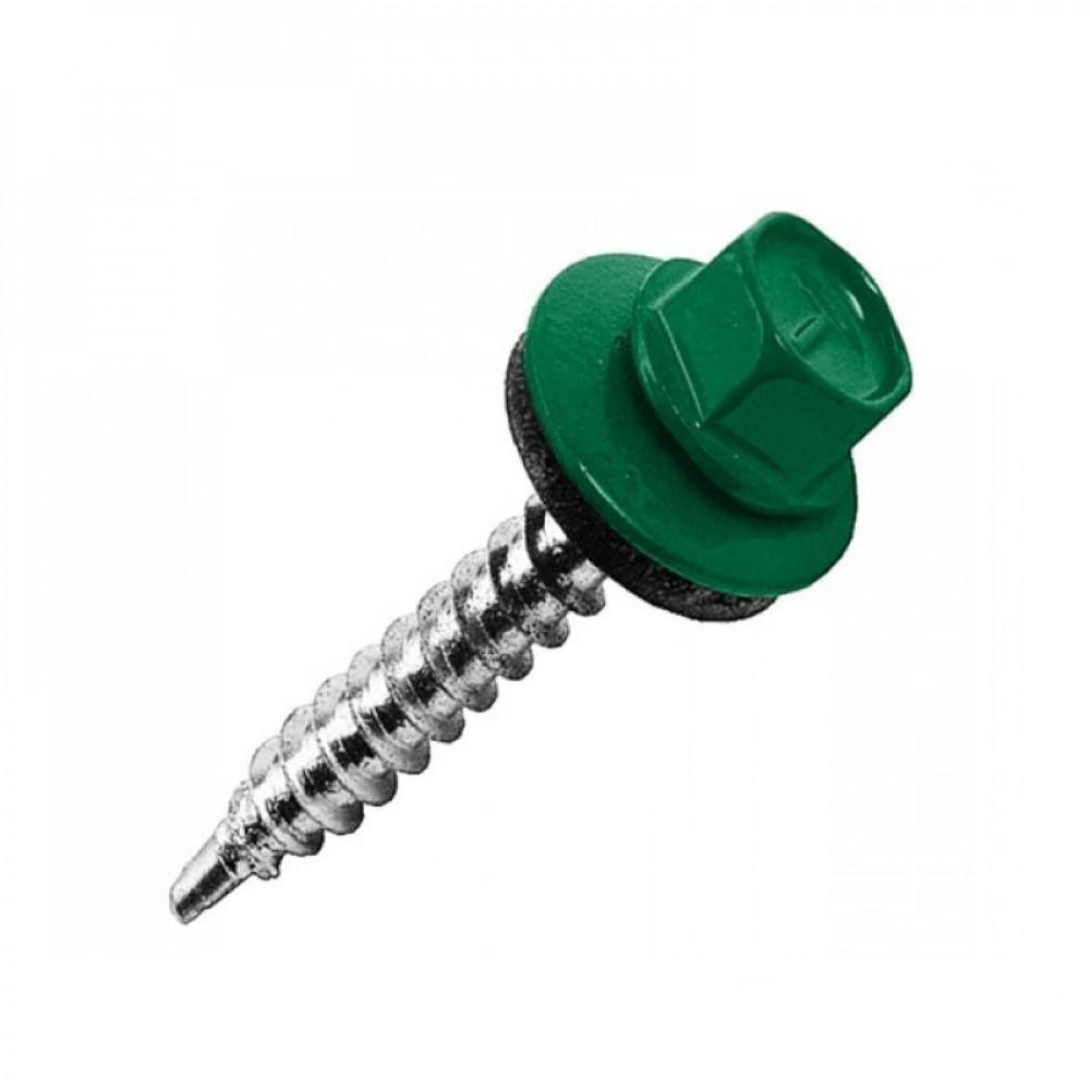 Покрівельний саморіз 4,8*35 RAL 6005 із свердлом по дереву (пач. 50 шт.) зелений Харків - фото 1