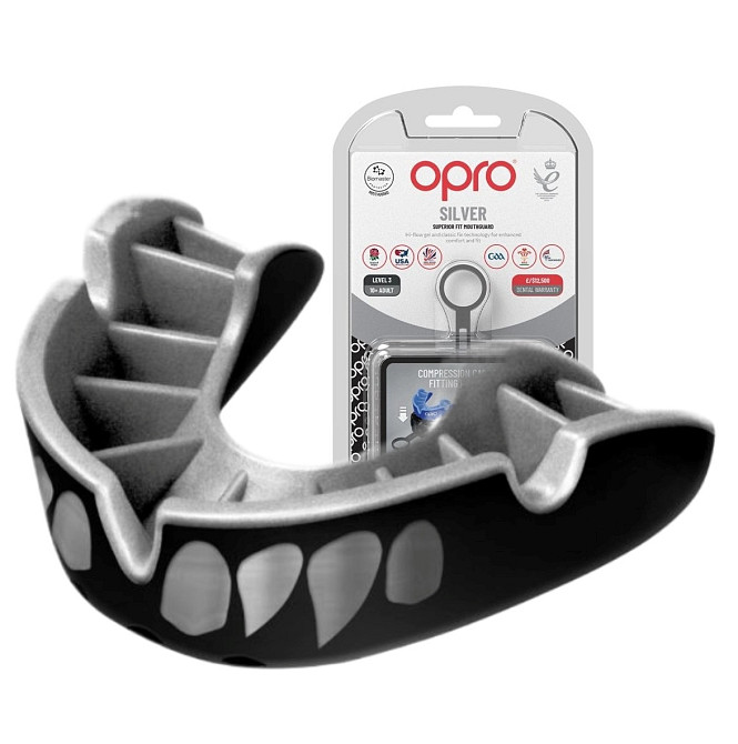 Капа OPRO Silver доросла (вік 11+) Silver Jaws (art.102502012) Кам'янське - фото 1