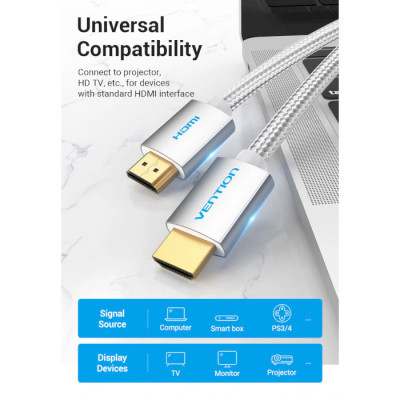 Кабель HDMI M - M, 15.0 м, V2.0, 4K обплетення, Silver Metal Type Vention Винница - изображение 8