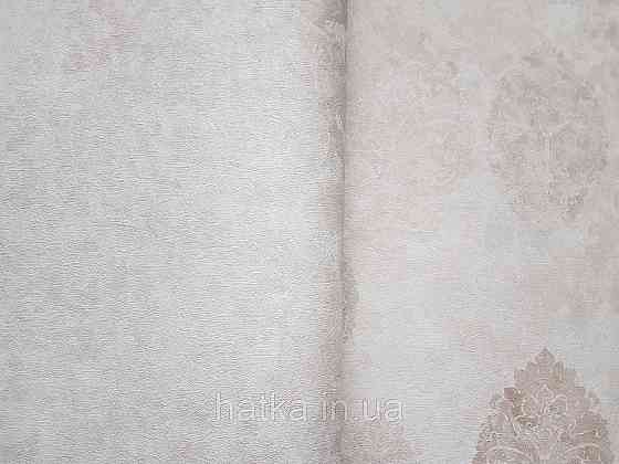 Шпалери вінілові на флізеліні гарячого тиснення DU&KA 1.06х10 вензель основа під штукатурку сірі коричневі Київ