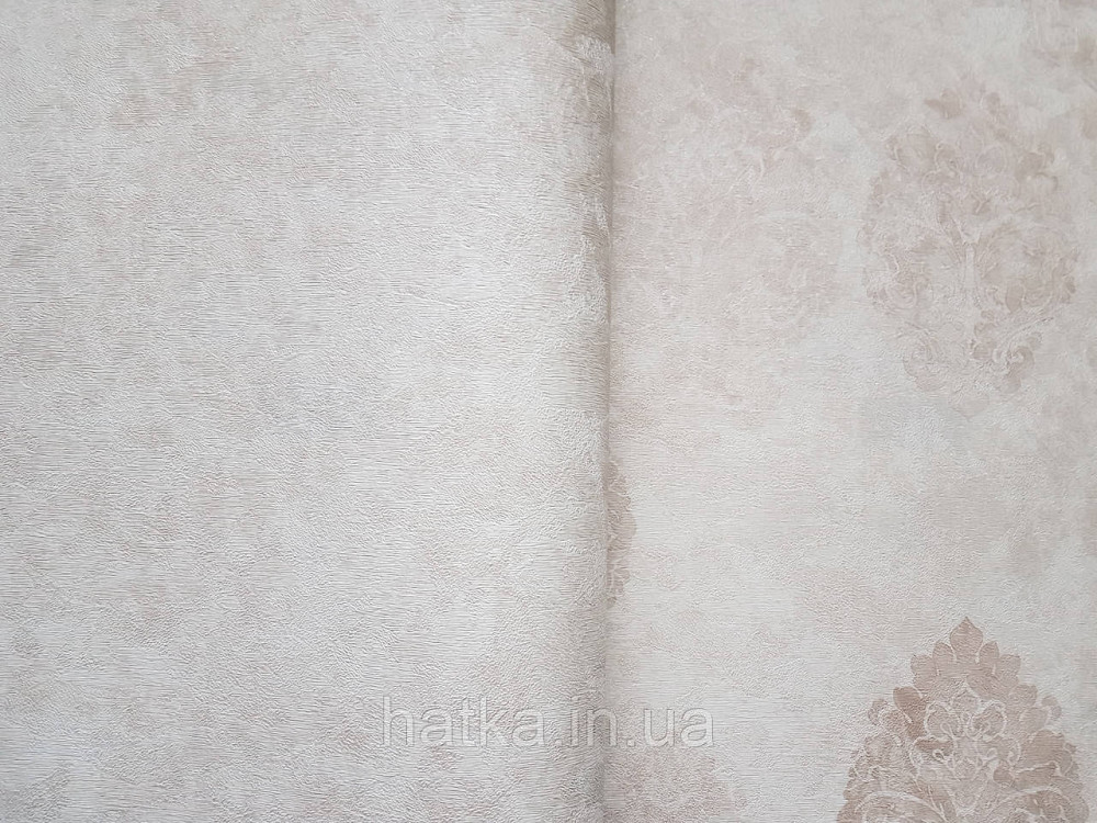 Шпалери вінілові на флізеліні гарячого тиснення DU&KA 1.06х10 вензель основа під штукатурку сірі коричневі Київ - фото 2