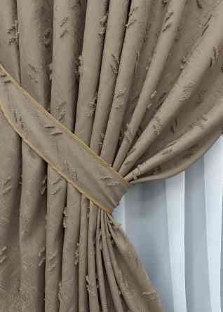 Комплект штор VR-Textil Лен Букле № 1886ш Капучино 150х270 см 2 шт (33-0915) Киев