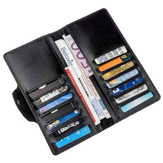 Бумажник мужской вертикальный из кожи алькор на кнопках Черный (SHVIGEL) Киев