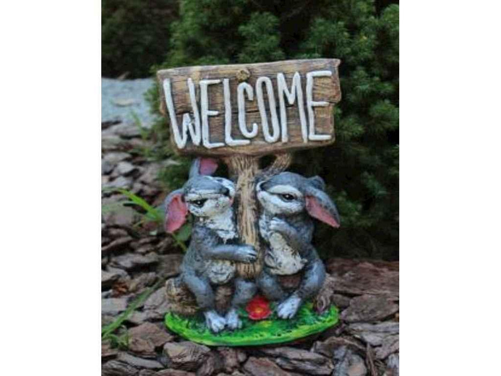 Садовая фигурка гипс 37*19см Зайцы Welcome ТМ KULBAKA Киев - изображение 1