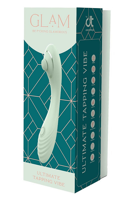 Двойной гламурный гибкий вибратор Dream Toys Glam Ultimate Tapping Vibe зеленый Sex Aura Киев - изображение 5