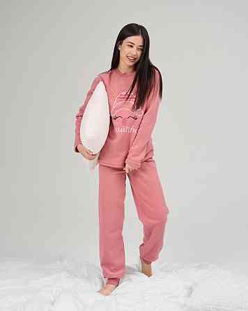 Жіноча тепла піжама зі штанами Фліс — Олень у шапці Lady Secret 94109 M Київ