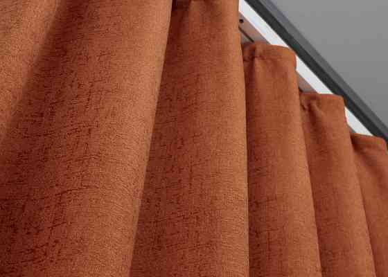 Комплект готовых штор VR-Textil Лен № 1435ш Оранжевый 150х270 см 2 шт (33-0314) Киев