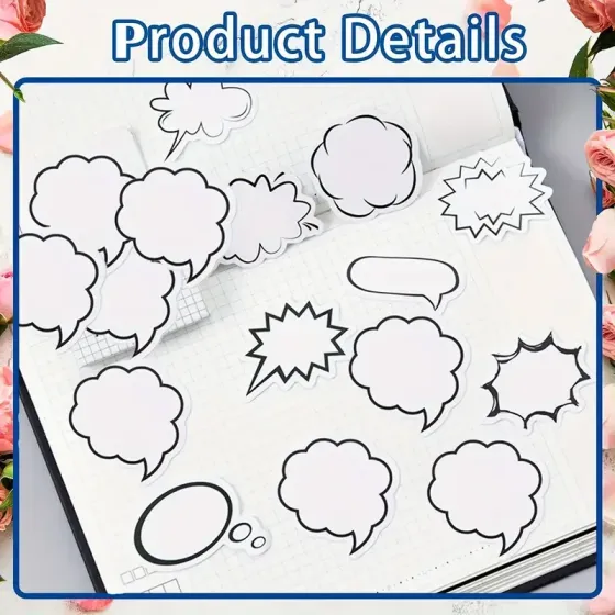 Набор стикеров-облачков в стиле комиксов, 40 штук Киев