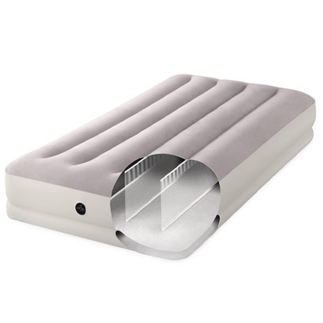 Надувная светло-серая одноместная кровать с электронасосом Intex 191х99х30 см Киев - изображение 2