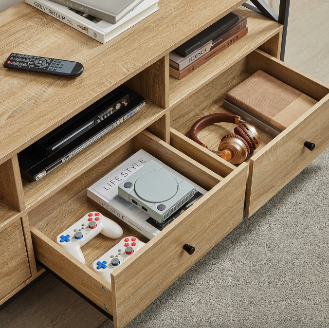 Тумба під телевізор Leobert Kamila в стилі Loft з 3 шухлядами натуральний Київ - фото 5