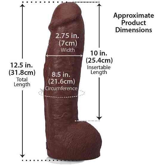 Фалоімітатор Doc Johnson The Realistic Cock ULTRASKYN - 12 Inch Hung with Balls Chocolate Sex Aura Київ