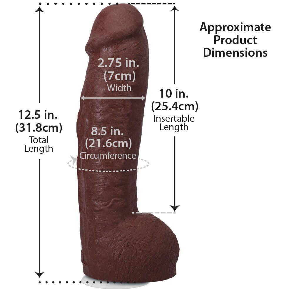 Фалоімітатор Doc Johnson The Realistic Cock ULTRASKYN - 12 Inch Hung with Balls Chocolate Sex Aura Київ - фото 5