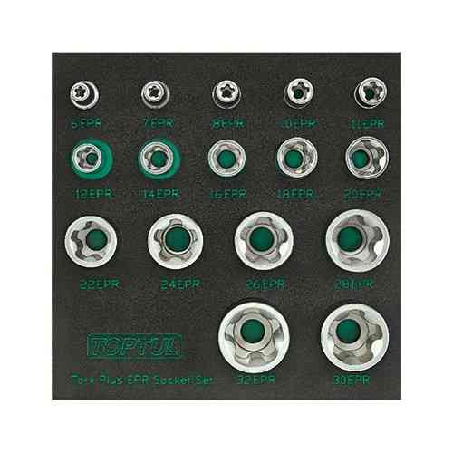 Набір головок Torx Plus EPR 1/4"&3/8"&1/2" 6EPR-32EPR 16ед. TOPTUL GABF1601 Одеса