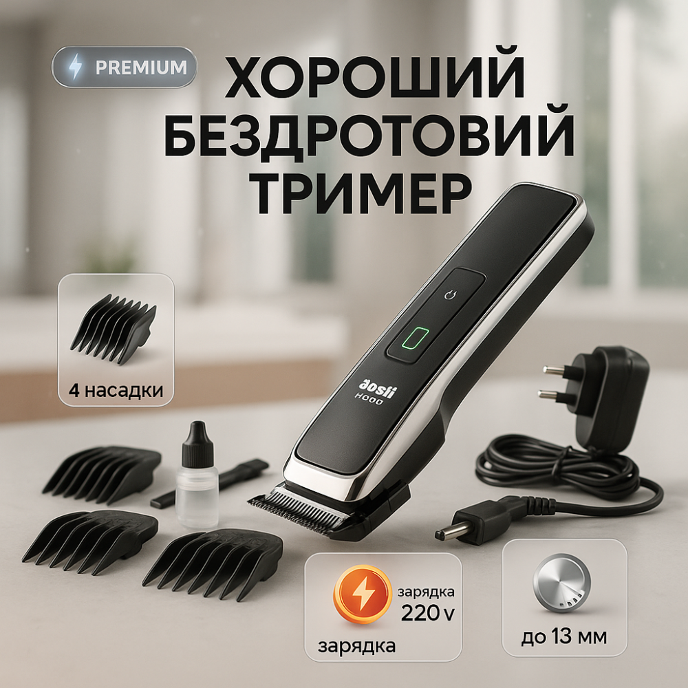 Бездротовий професійний тример для чоловічої стрижки Magio, Електрична машинка для стрижки потужна JI-54 Львів - фото 14
